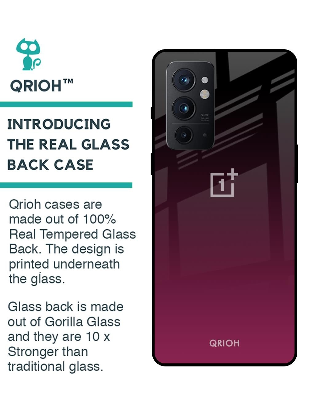 Shop Premium Glass Cover For OnePlus 9RT (Shock Proof, Impact Resistant)-Back