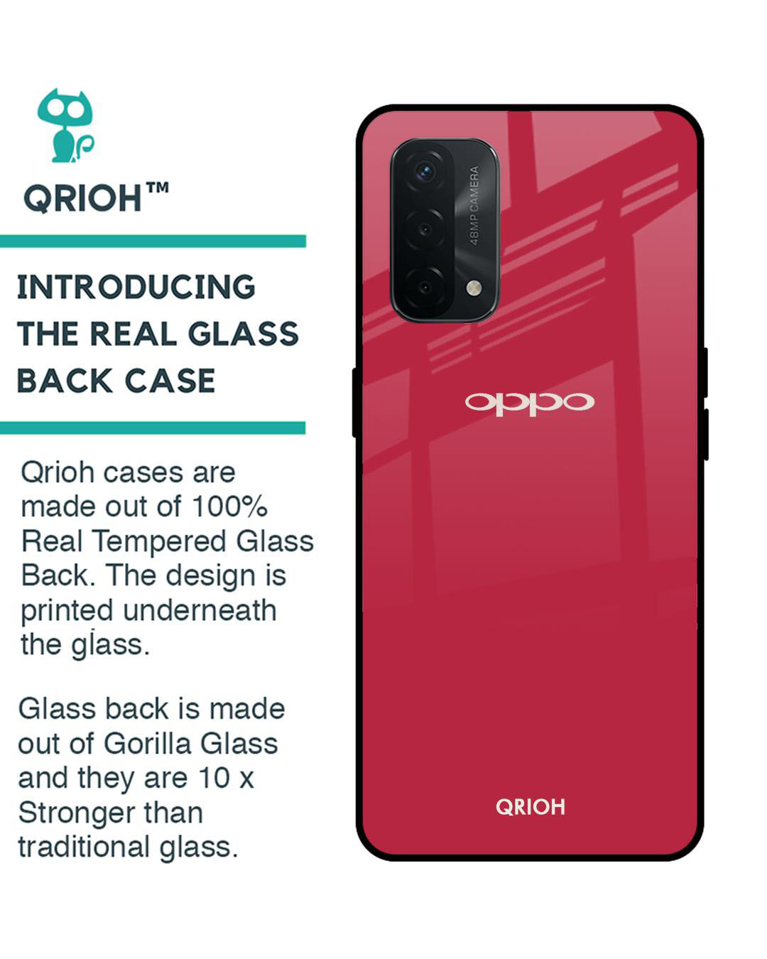 Shop Premium Glass Cover for Oppo A74 (Shock Proof, Lightweight)-Back