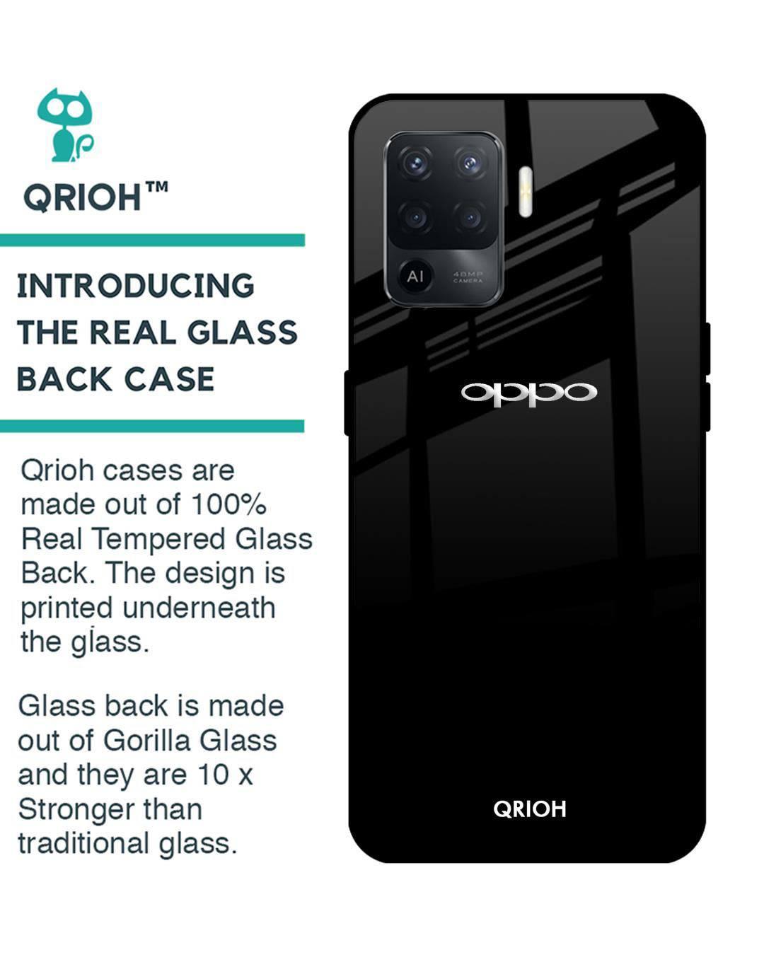 Shop Premium Glass Cover for Oppo F19 Pro (Shock Proof, Lightweight)-Back