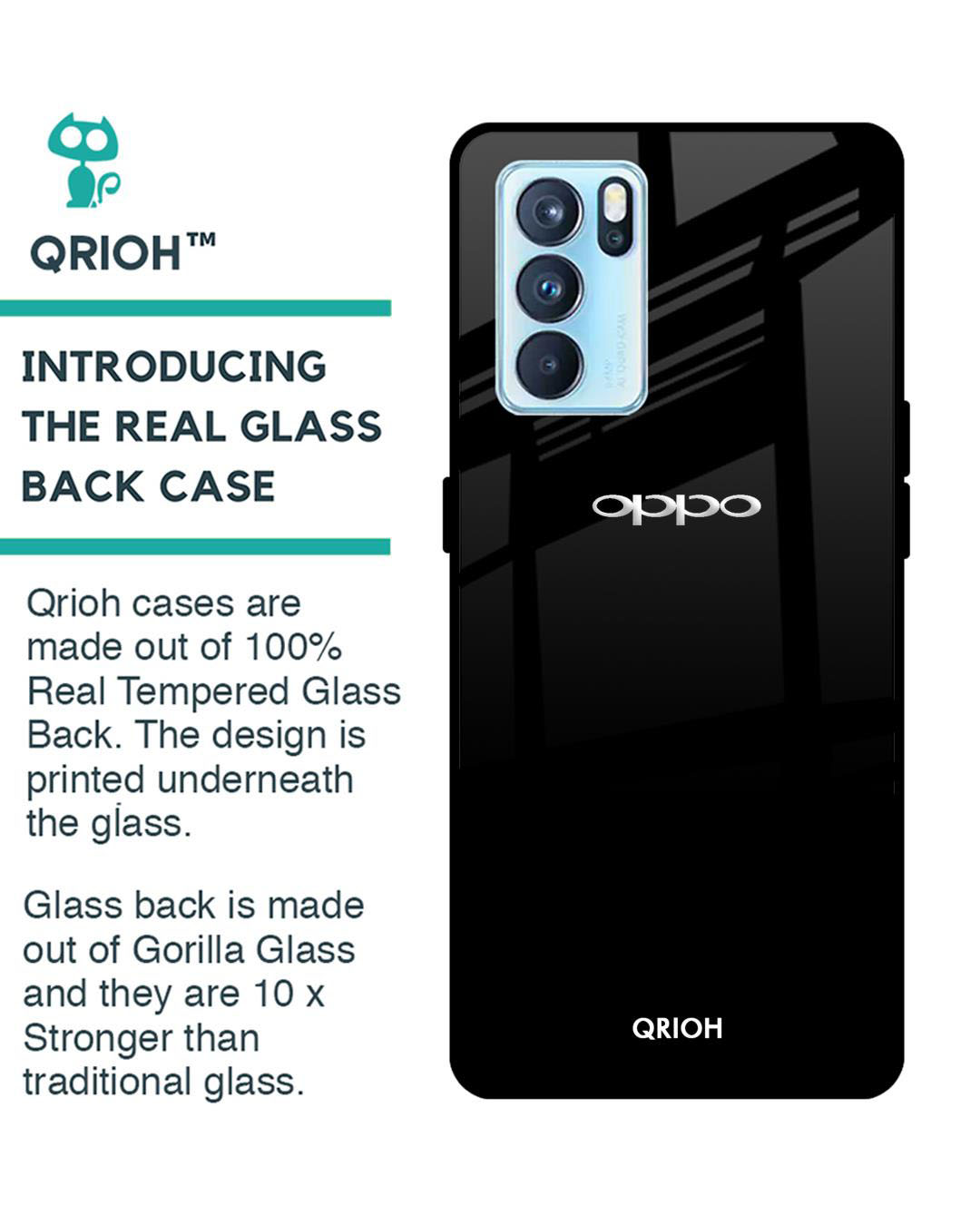 Shop Premium Glass Cover for Oppo Reno 6 5G (Shock Proof, Lightweight)-Back