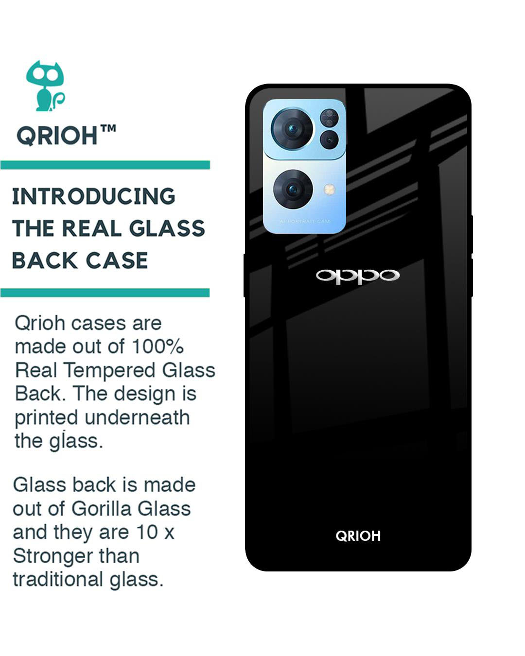 Shop Premium Glass Cover for Oppo Reno 7 Pro 5G (Shock Proof, Lightweight)-Back