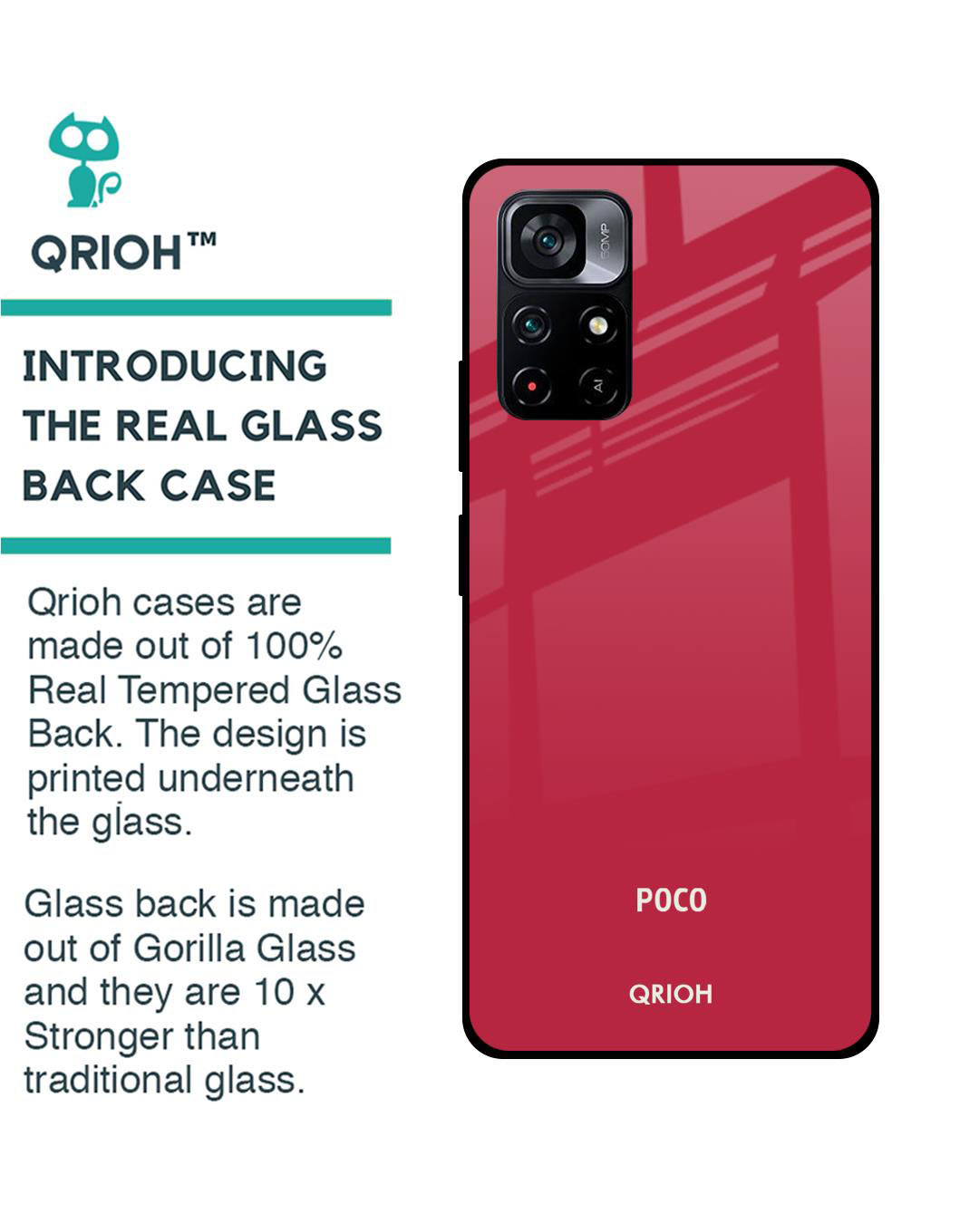 Shop Premium Glass Cover for Poco M4 Pro 5G (Shock Proof, Lightweight)-Back