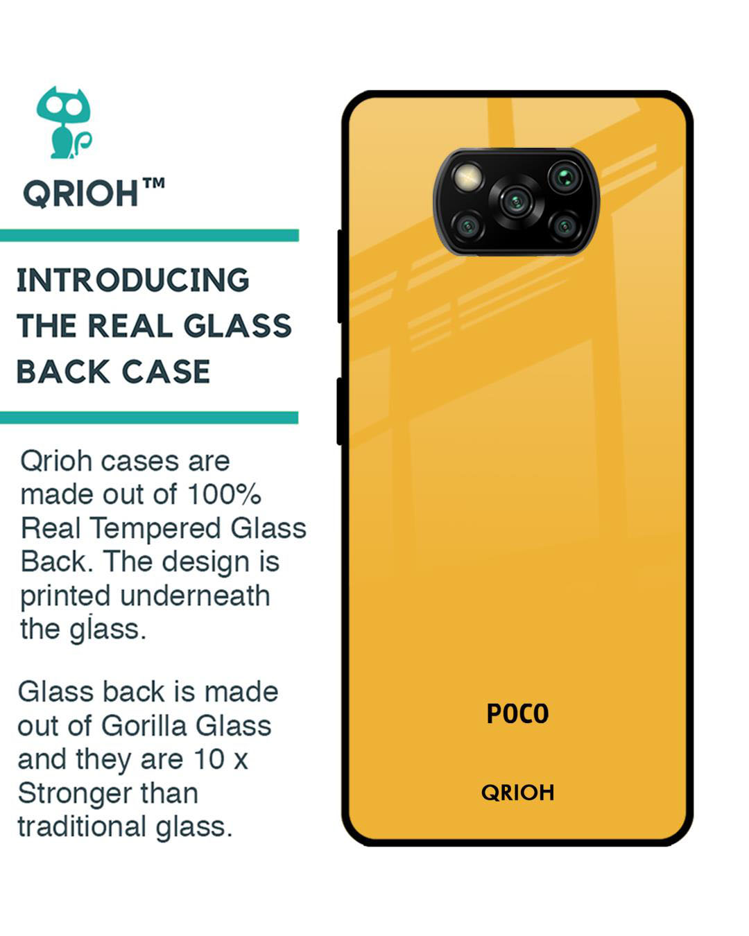 Shop Premium Glass Cover for Poco X3 Pro (Shock Proof, Lightweight)-Back