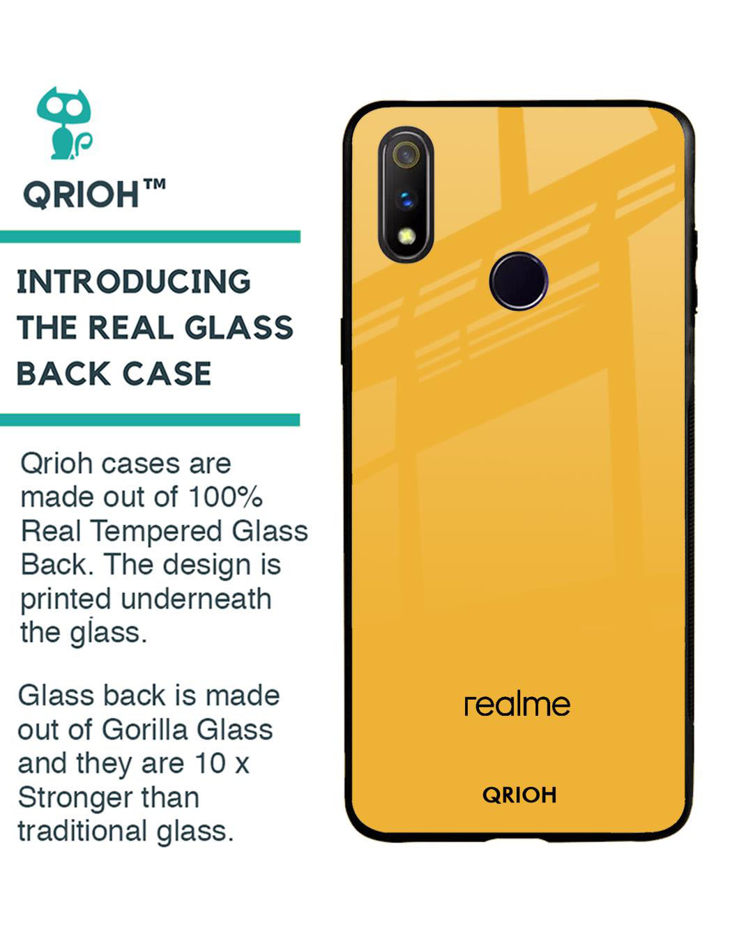 Shop Premium Glass Cover for Realme 3 Pro (Shock Proof, Lightweight)-Back