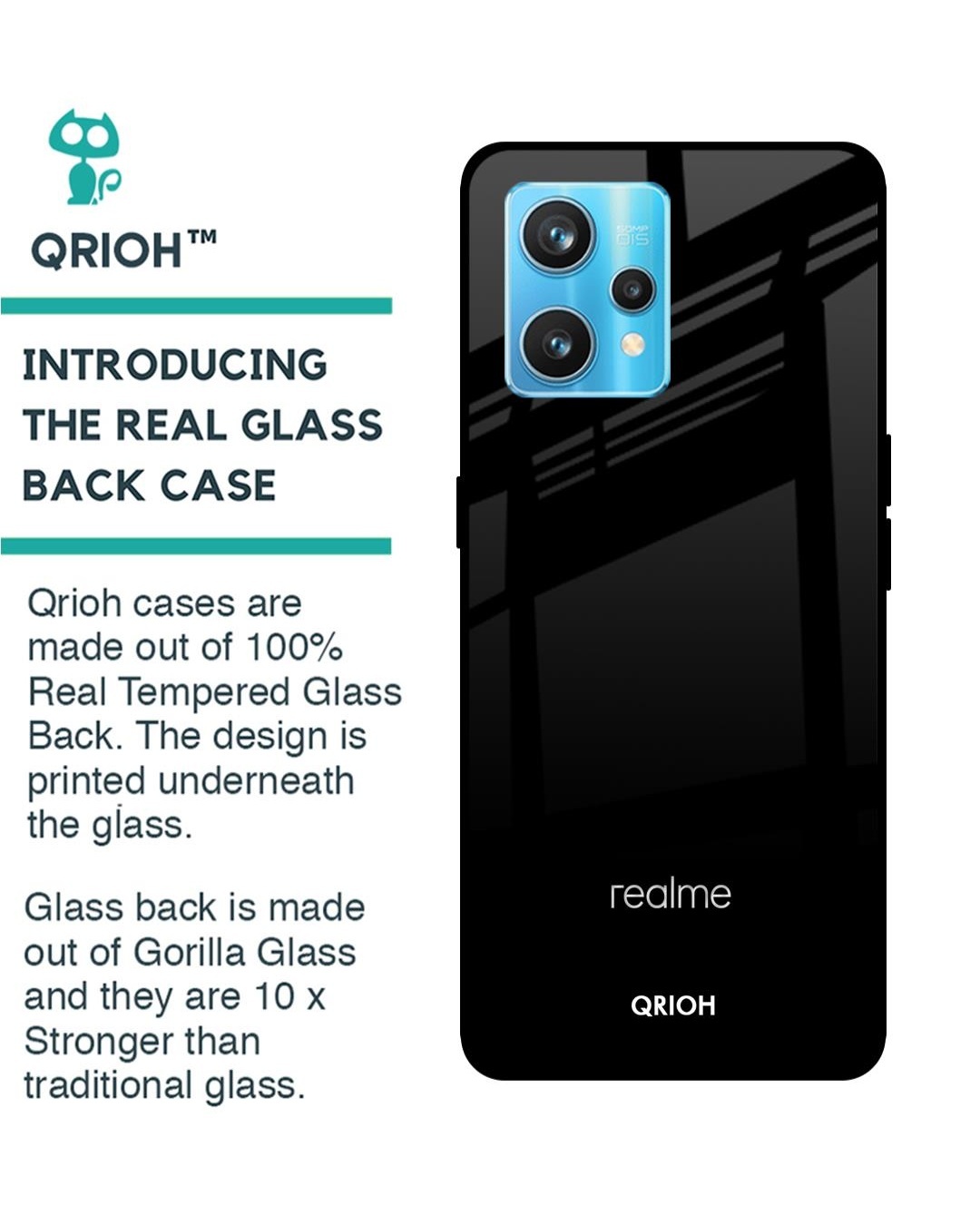 Shop Premium Glass Cover For Realme 9 Pro Plus (Shockproof, Light Weight)-Back