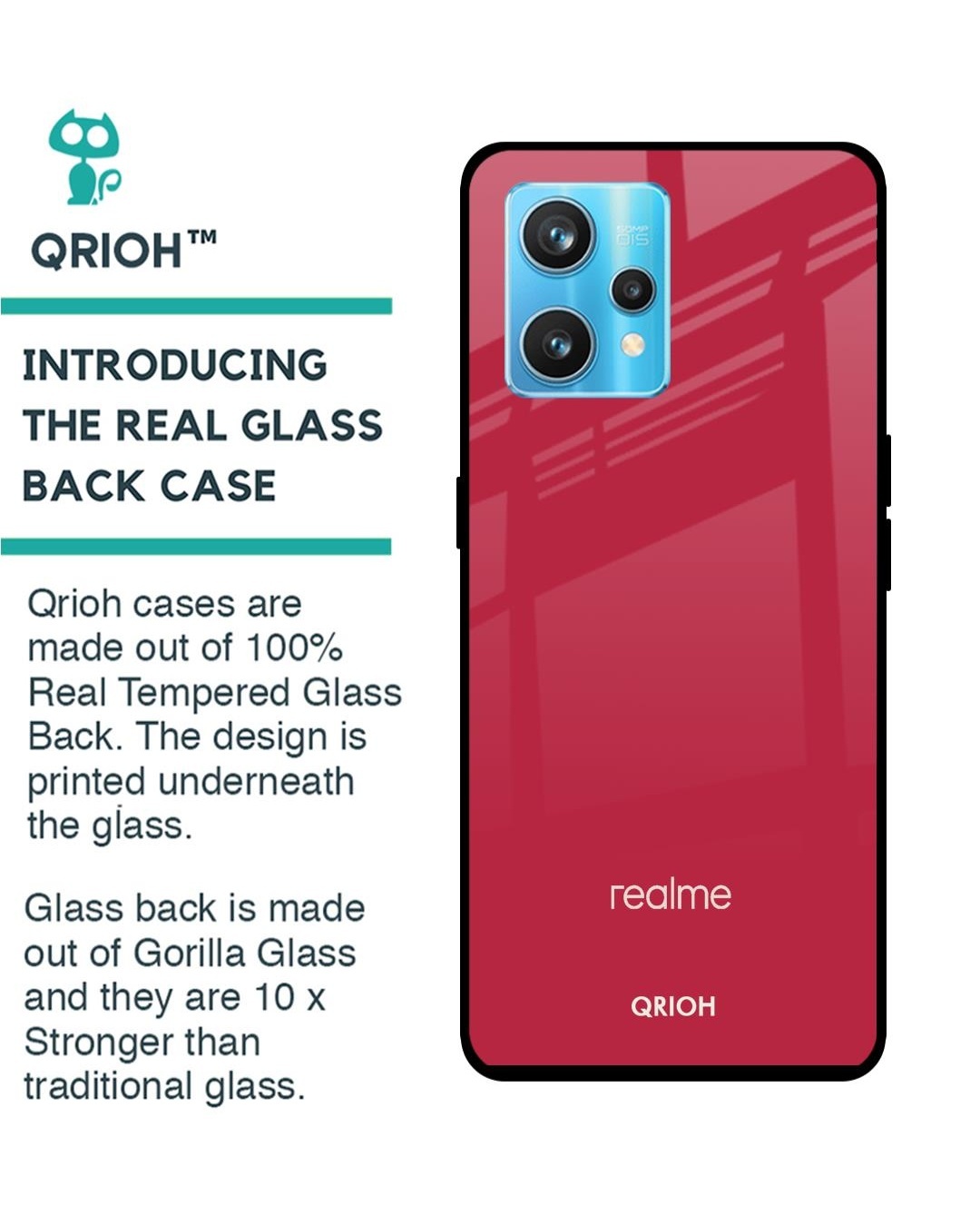 Shop Premium Glass Cover For Realme 9 Pro Plus (Shockproof, Light Weight)-Back