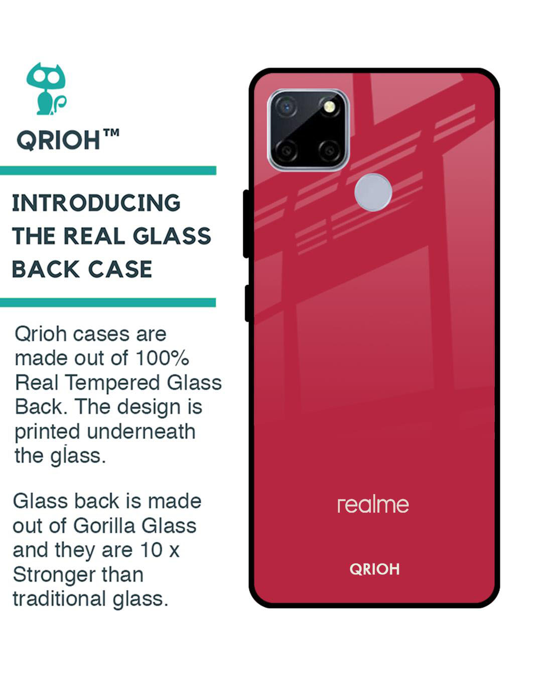 Shop Premium Glass Cover for Realme C12 (Shock Proof, Lightweight)-Back