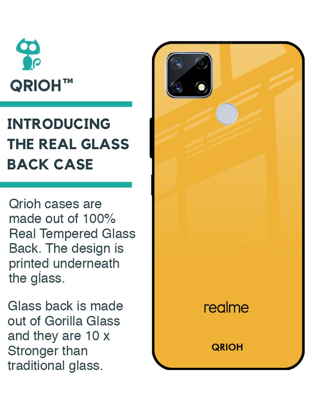 Shop Premium Glass Cover for Realme C25 (Shock Proof, Lightweight)-Back