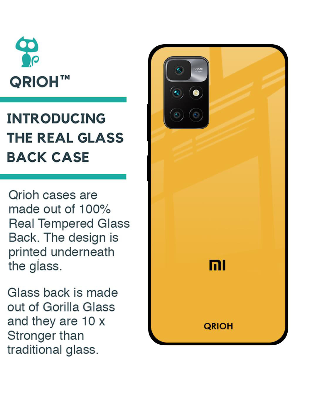 Shop Premium Glass Cover for Redmi 10 Prime (Shock Proof, Lightweight)-Back