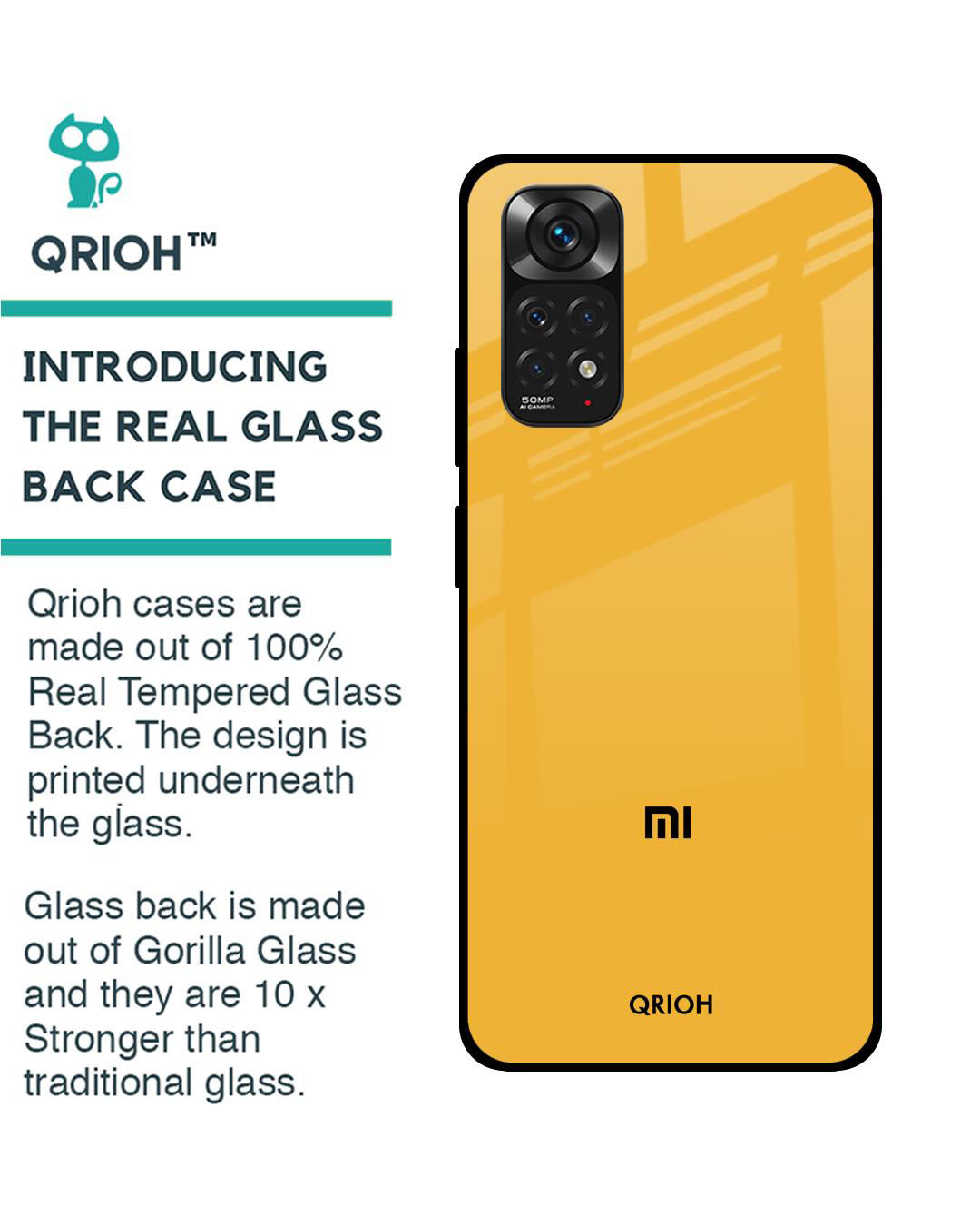 Shop Premium Glass Cover for Redmi Note 11 (Shock Proof, Lightweight)-Back