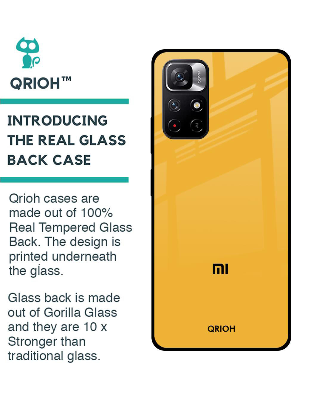 Shop Premium Glass Cover for Redmi Note 11T 5G (Shock Proof, Lightweight)-Back