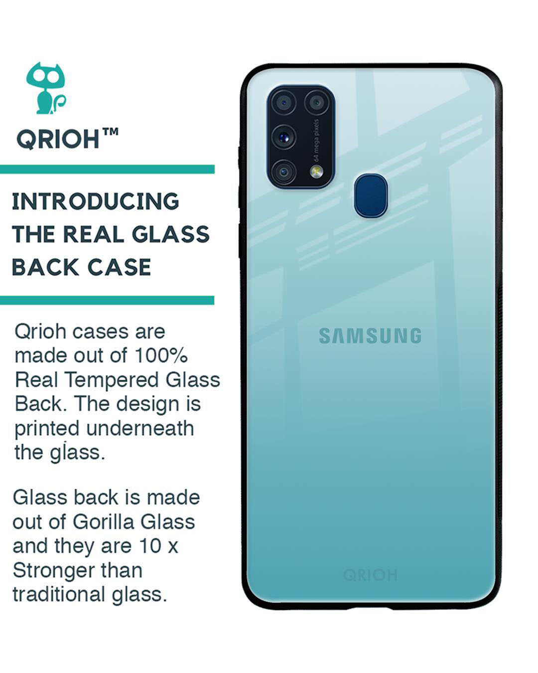 Shop Premium Glass Cover for Samsung Galaxy M31 (Shock Proof, Lightweight)-Back