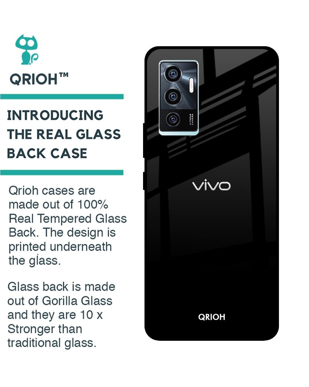 Shop Premium Glass Cover for Vivo V23e 5G (Shockproof, Light Weight)-Back