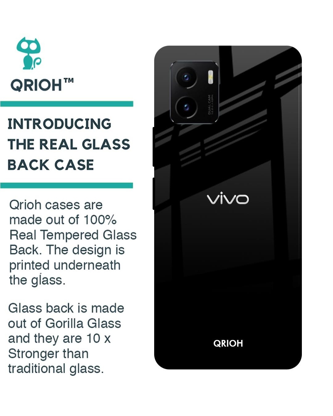 Shop Premium Glass Cover for Vivo Y15s (Shockproof, Light Weight)-Back