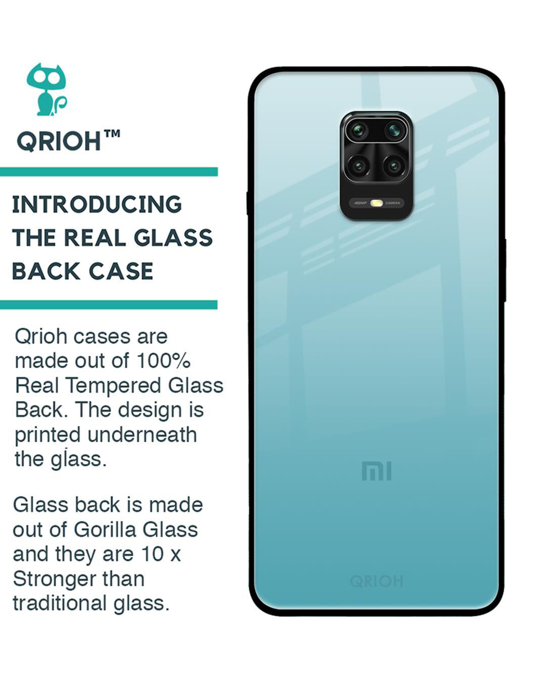 Shop Premium Glass Cover for Xiaomi Redmi Note 9 Pro (Shock Proof, Lightweight)-Back
