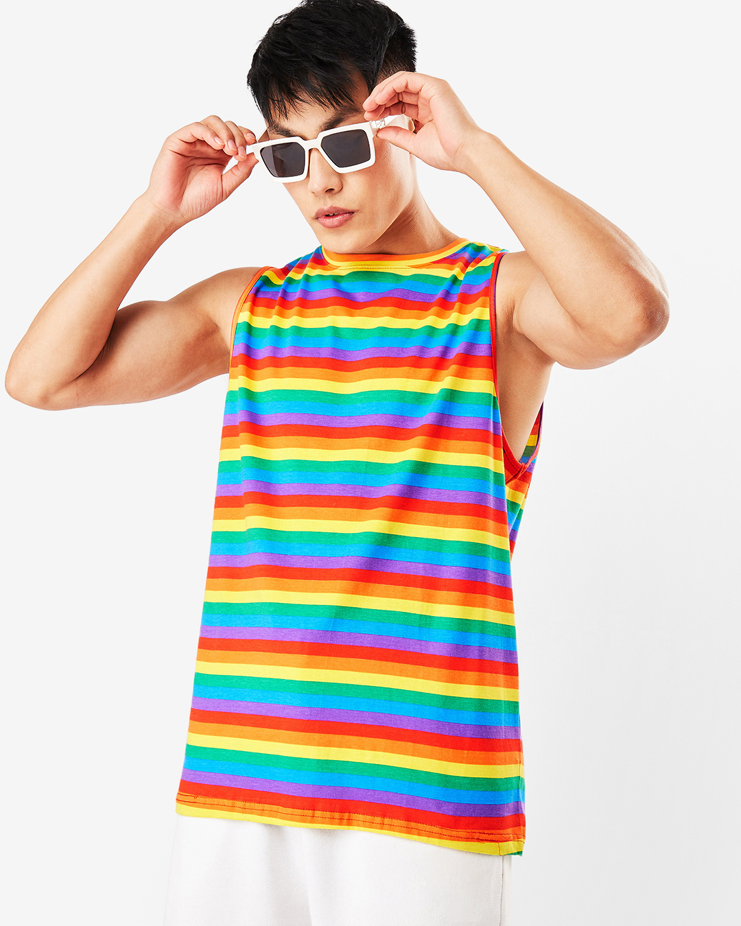 Buy Pride Stripe Vest for Men Multicolor Online at Bewakoof