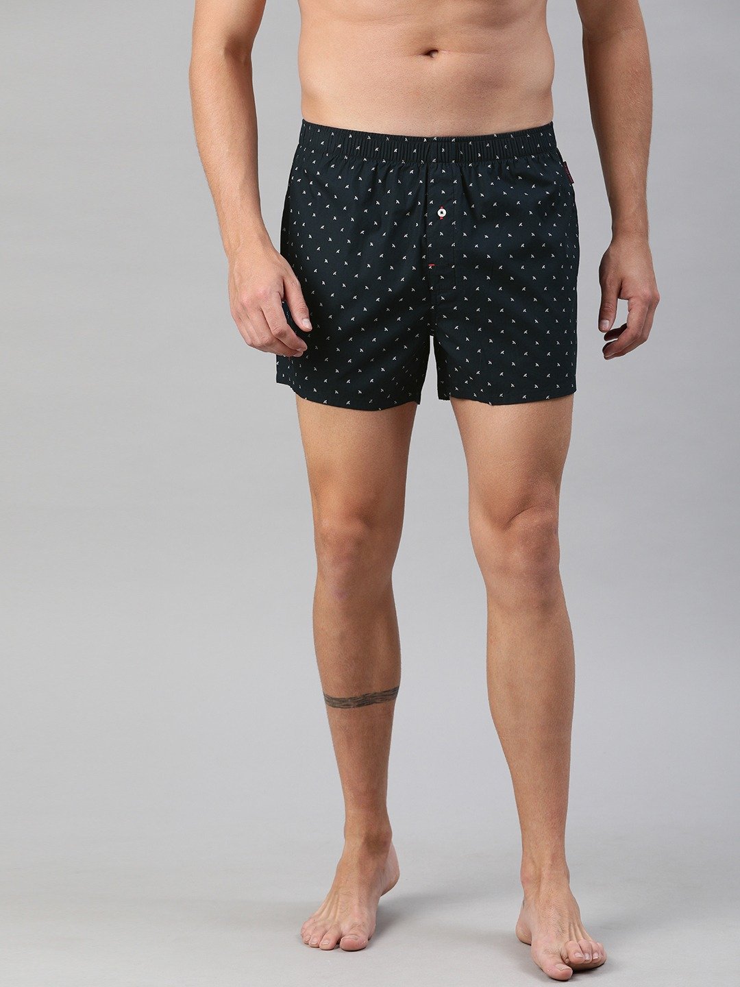 Shop Pack of 2 Men's Blue & Black All Over Printed Woven Boxers-Back