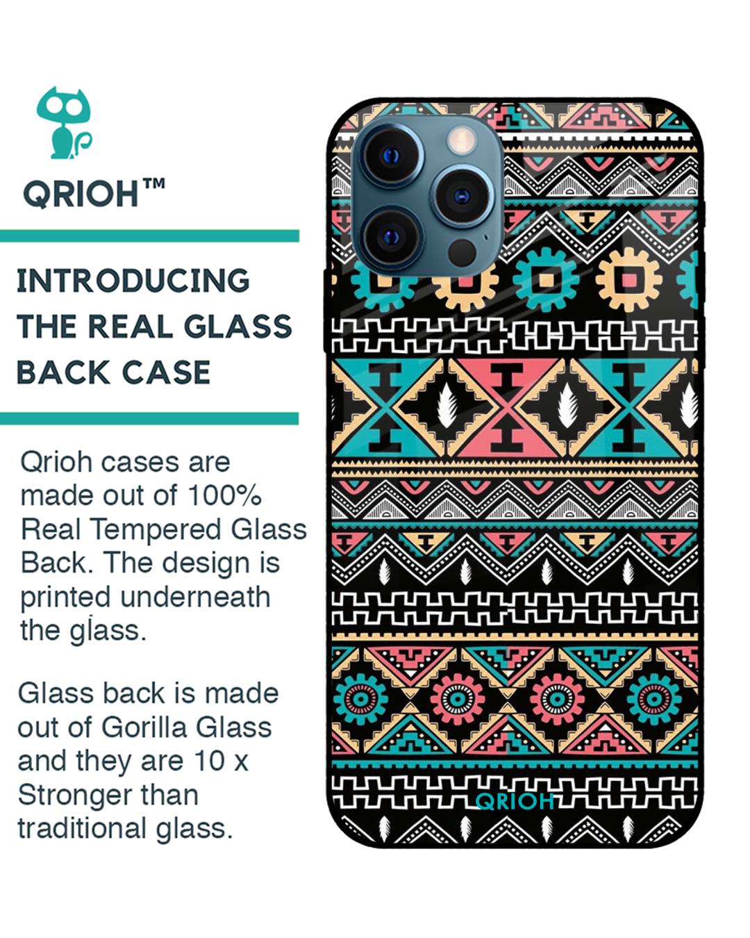 Shop Printed Premium Glass Cover For iPhone 12 Pro Max (Impact Resistant, Matte Finish)-Back