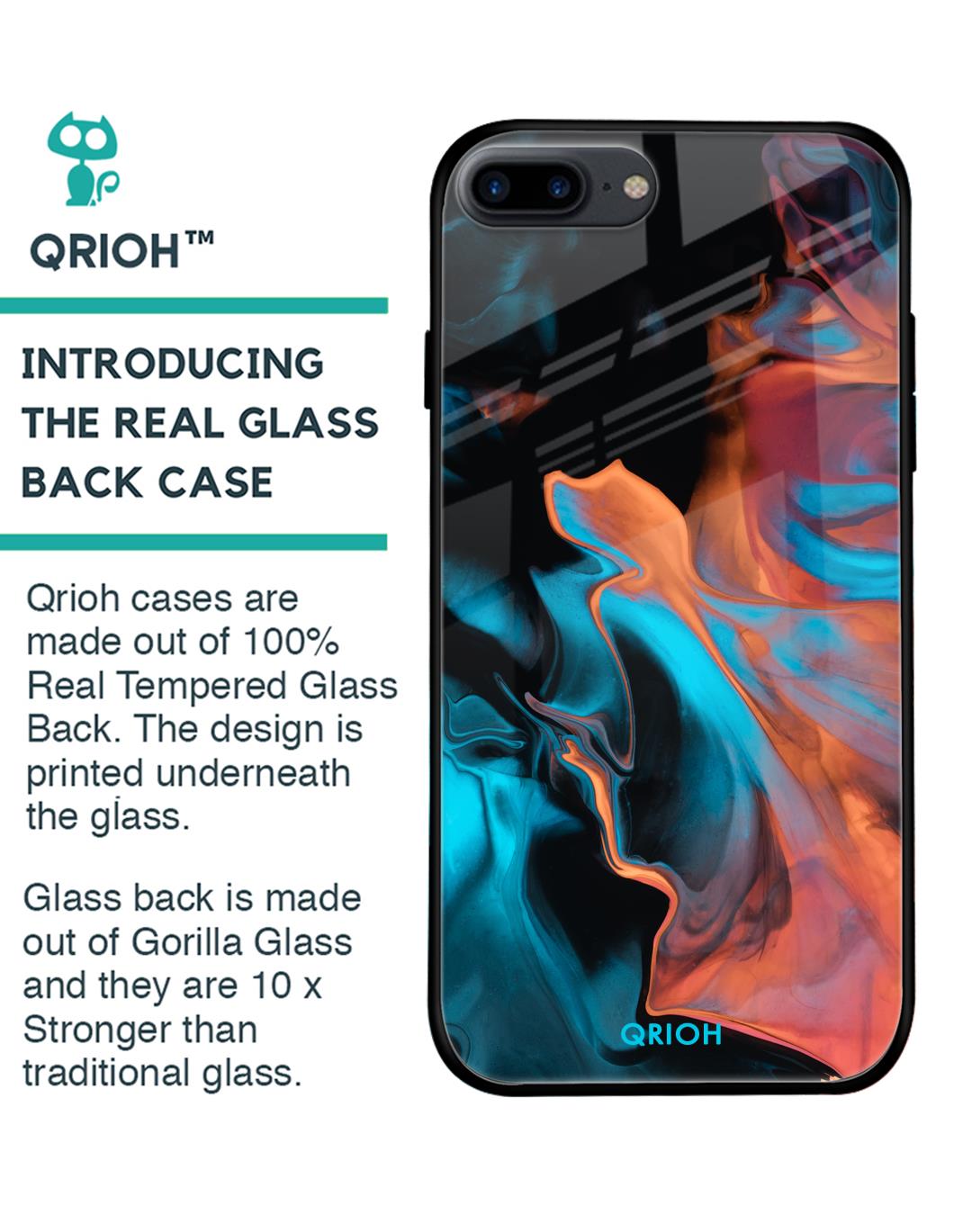 Shop Printed Premium Glass Cover For iPhone 8 Plus (Impact Resistant, Matte Finish)-Back