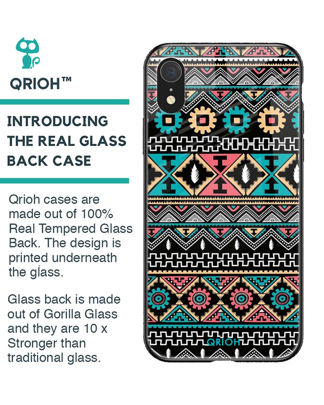 Shop Printed Premium Glass Cover For iPhone XR (Impact Resistant, Matte Finish)-Back