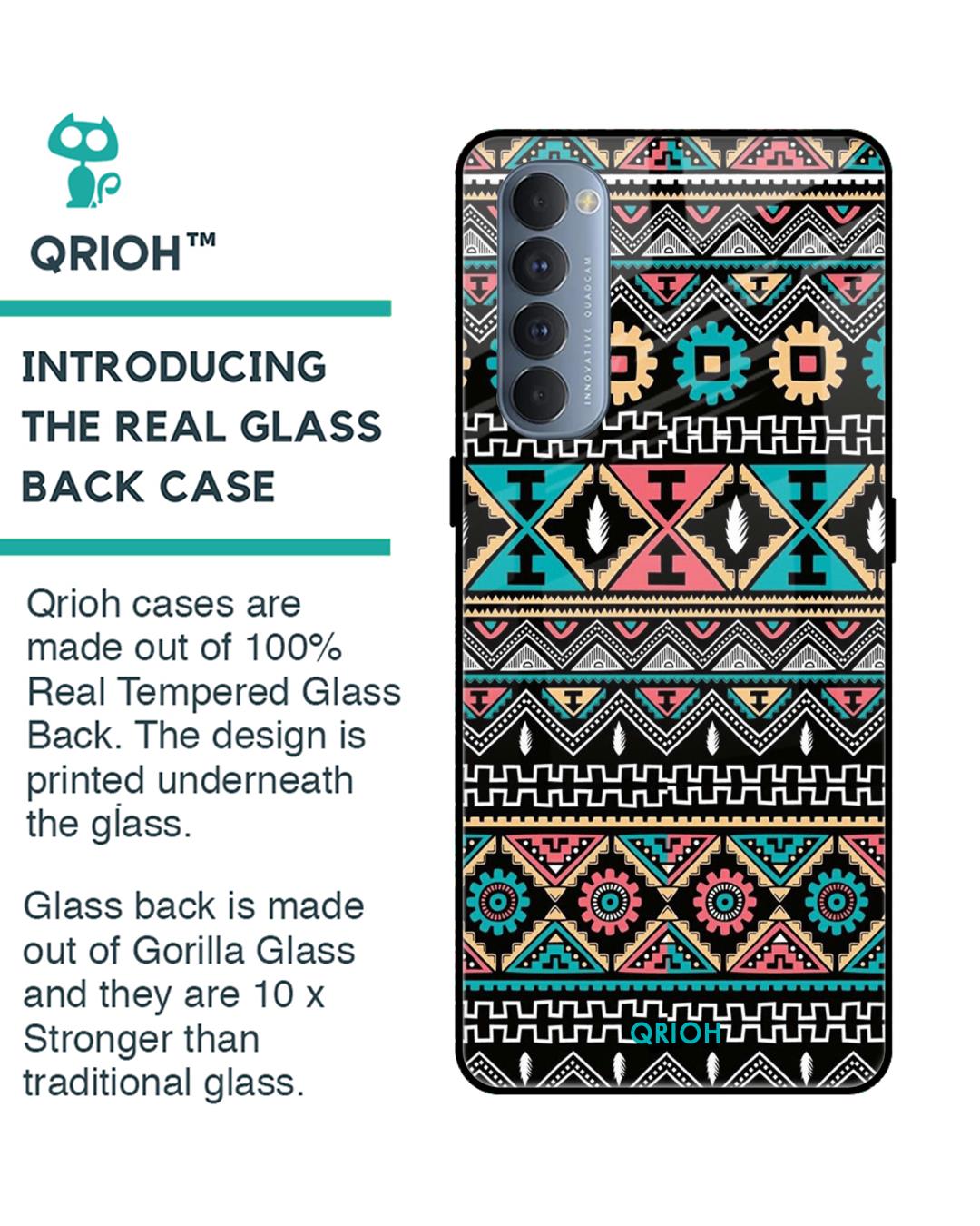 Shop Printed Premium Glass Cover For Oppo Reno 4 Pro (Impact Resistant, Matte Finish)-Back