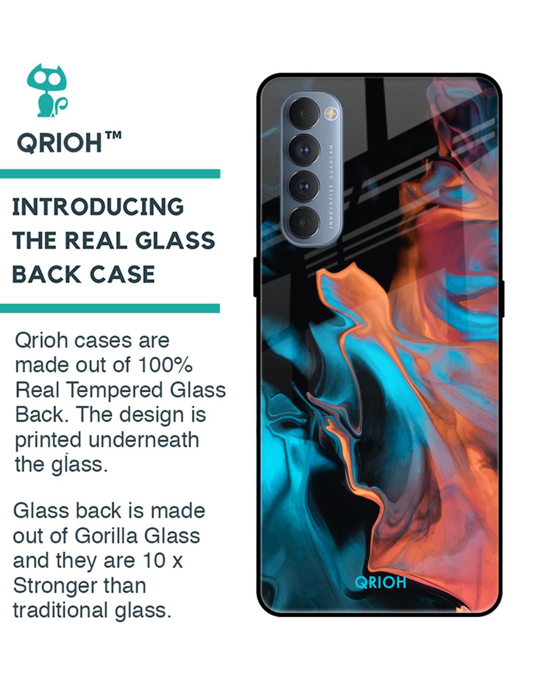 Shop Printed Premium Glass Cover For Oppo Reno 4 Pro(Impact Resistant, Matte Finish)-Back