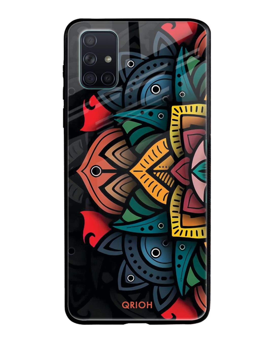 Shop Printed Premium Glass Cover For Samsung Galaxy A71(Impact Resistant, Matte Finish)-Back
