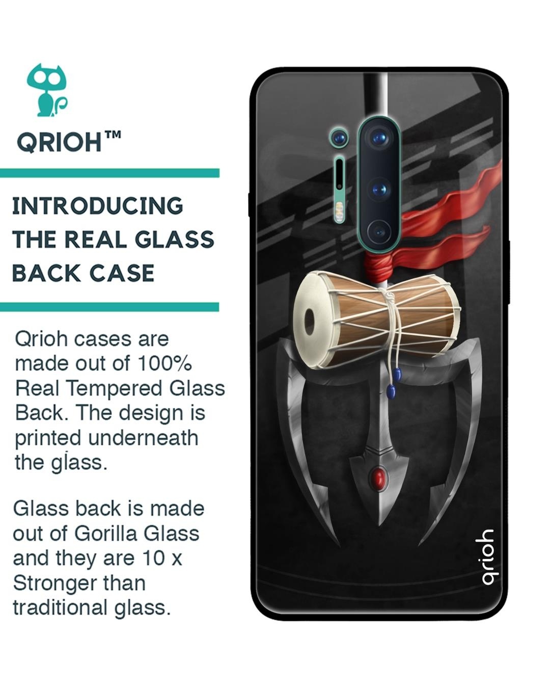 Shop Printed Silicon Glass Cover For OnePlus 8 Pro (Light Weight, Impact Resistant)-Back