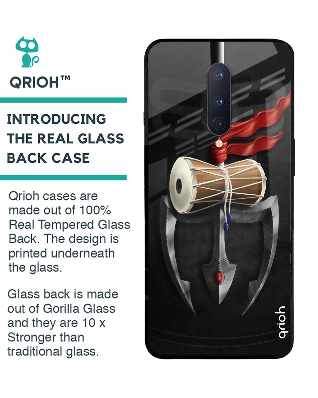 Shop Printed Silicon Glass Cover For OnePlus 8 (Light Weight, Impact Resistant)-Back