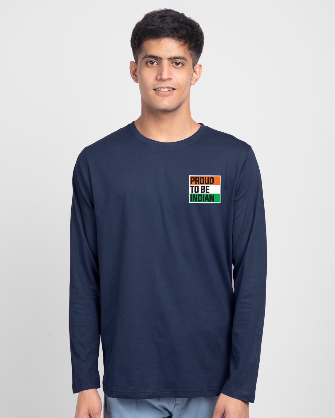 Shop Proud Indian Full Sleeve T-Shirt - Galaxy Blue-Back