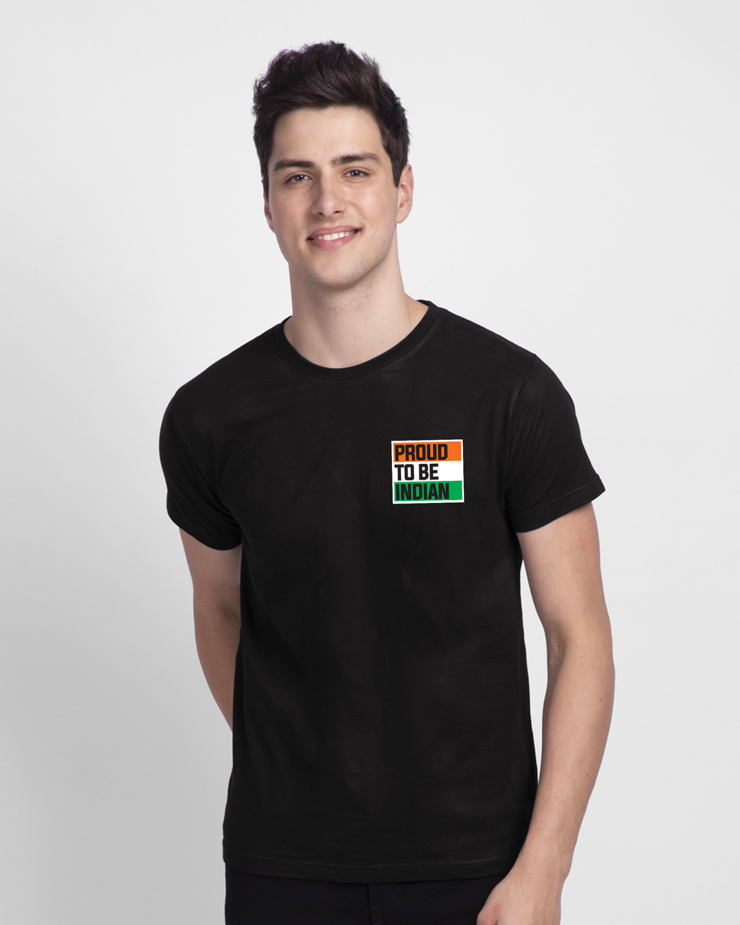 Shop Proud Indian Half Sleeve T-Shirt - Jet Black-Back