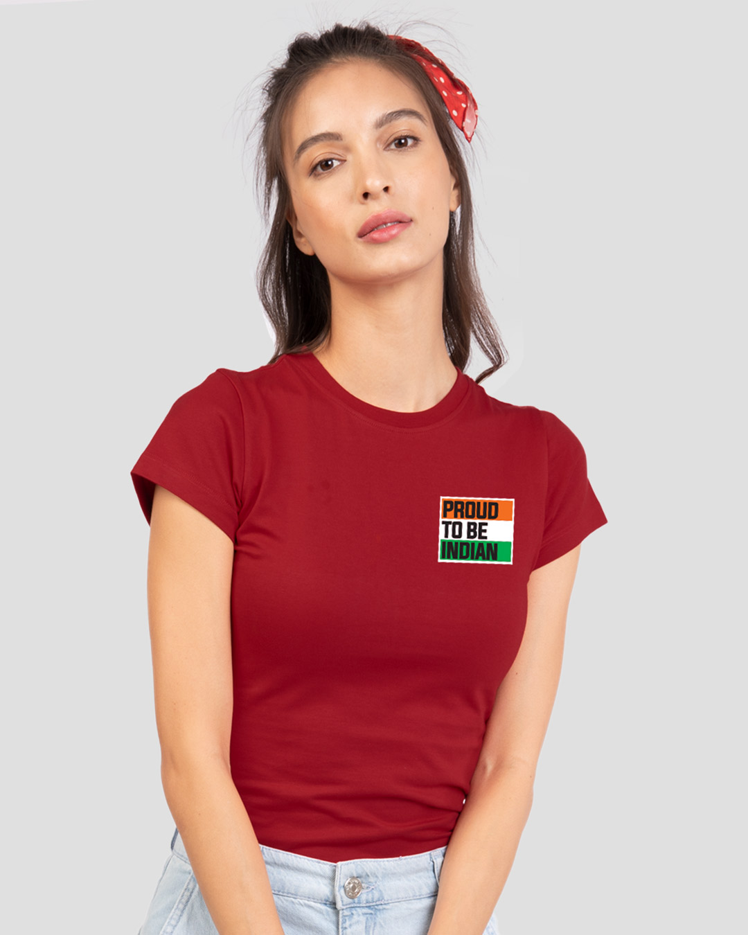 Shop Proud To Be Indian Half Sleeve T-Shirt - Bold Red-Back