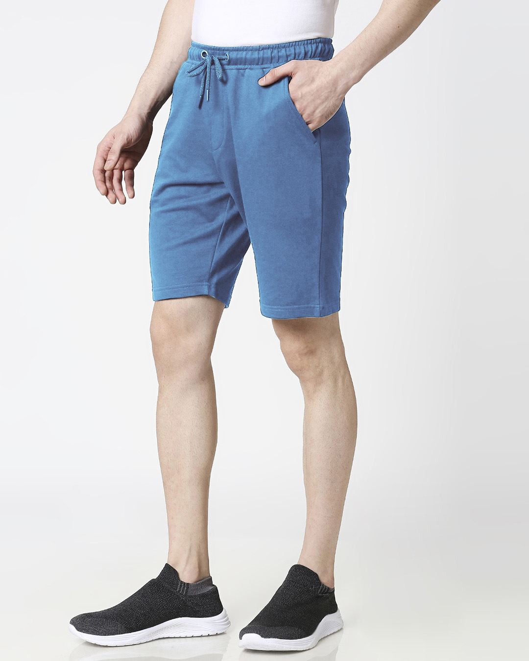 Shop Prussian Blue Casual Shorts-Back