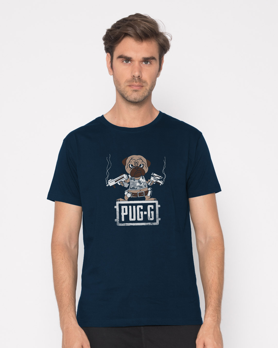 Shop Pug G Half Sleeve T-Shirt-Back