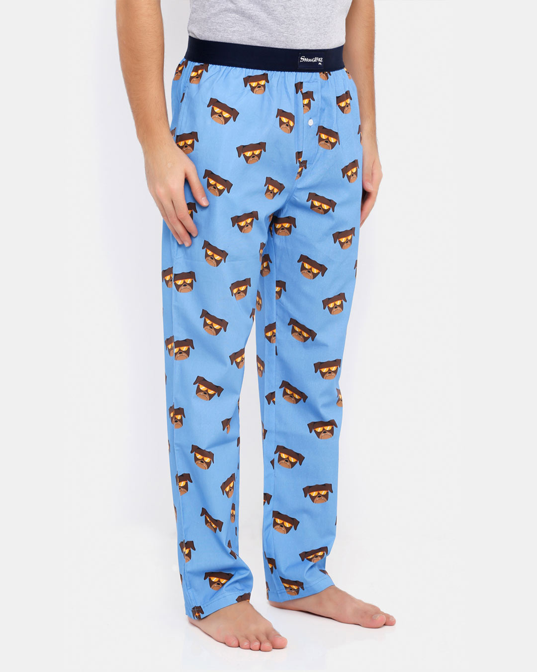 Shop Pug Pyjamas Blue-Back