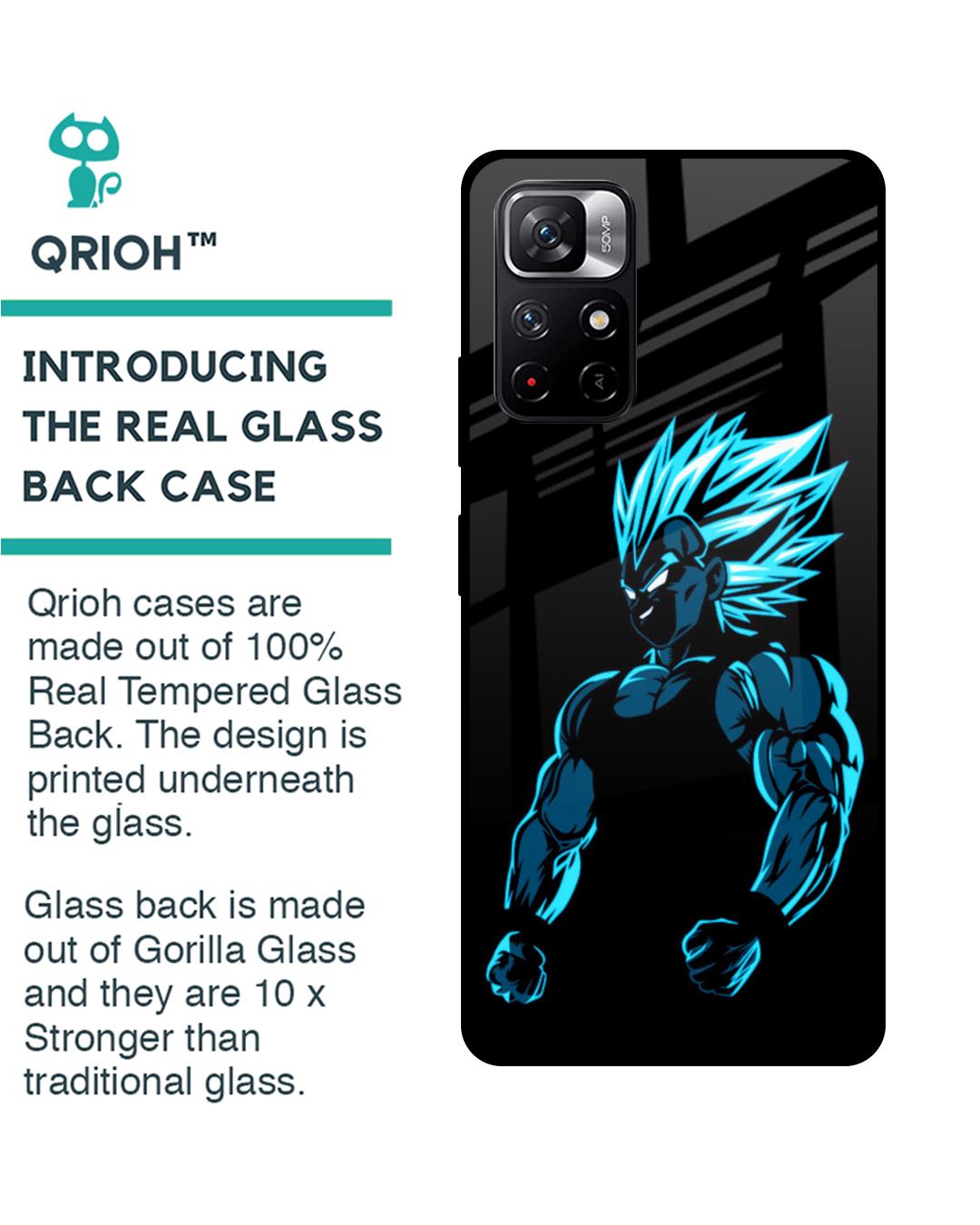 Shop Pumped Up Anime Premium Glass Case for Redmi Note 11T 5G (Shock Proof,Scratch Resistant)-Back