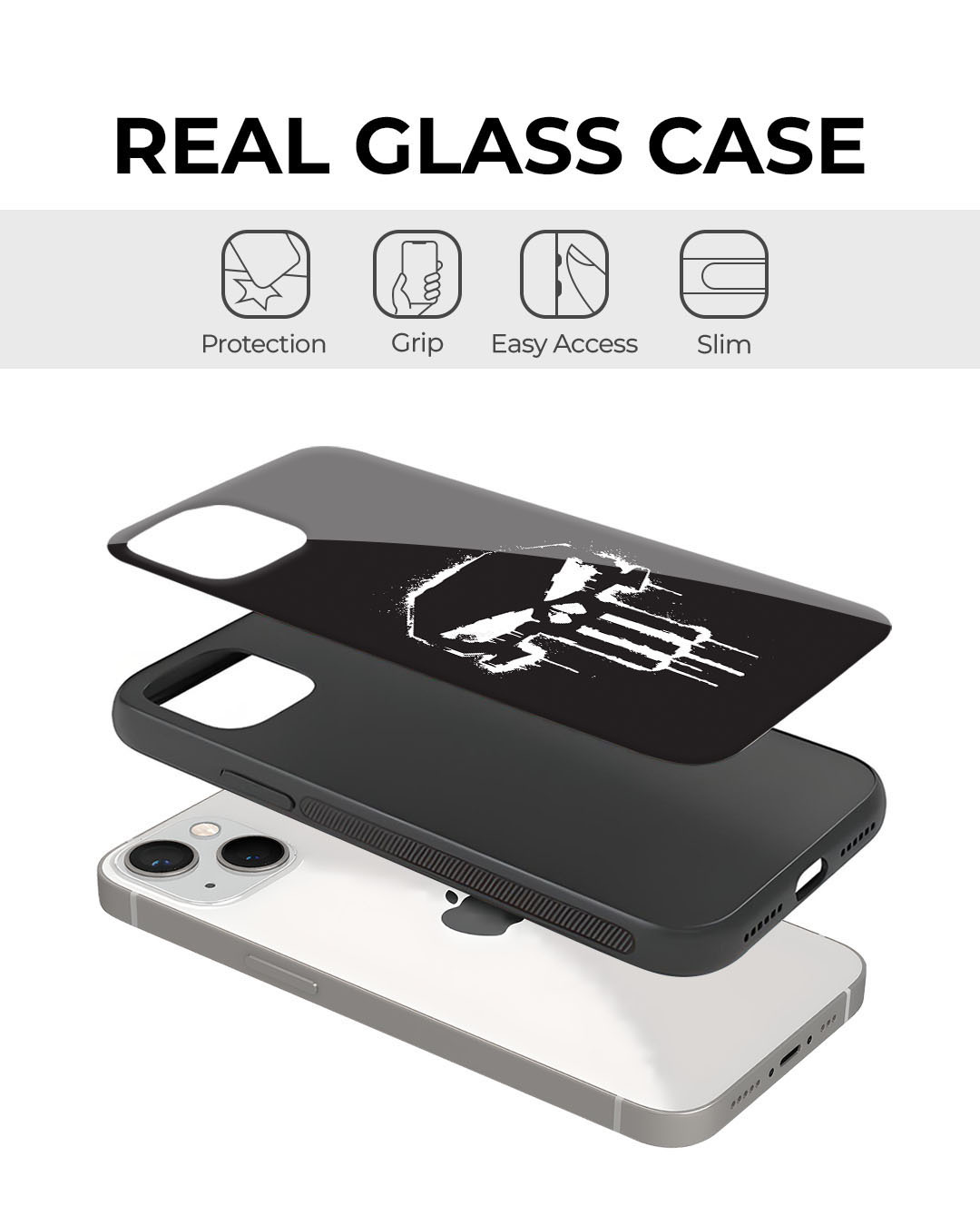 Shop Punisher Premium Glass Cover for Apple iPhone XR-Back