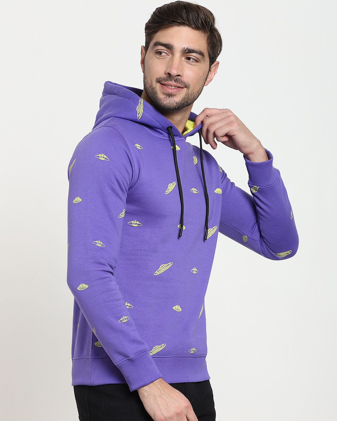 Shop Men's Purple AOP Hoodie-Back