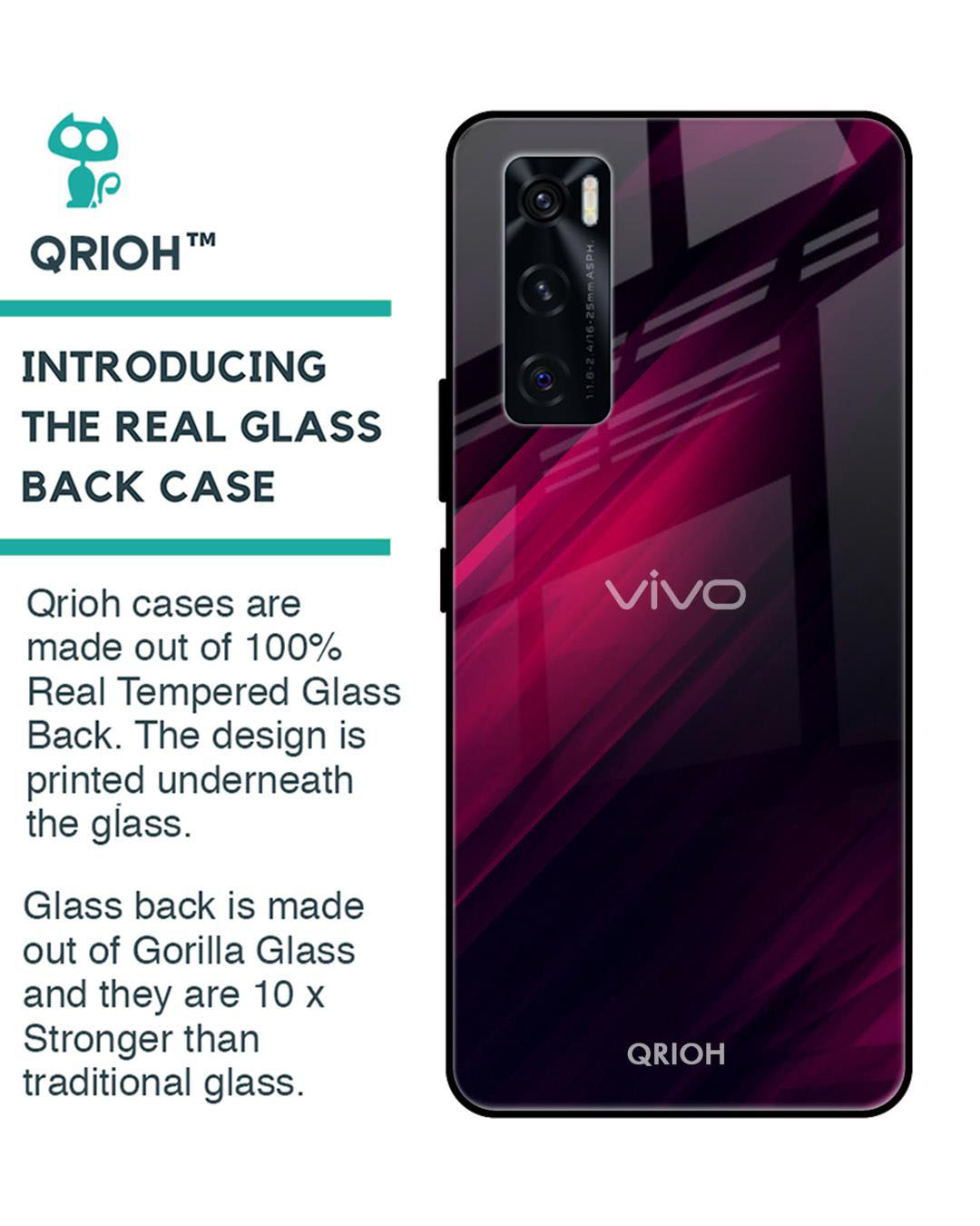 Shop Razor Printed Premium Glass Cover for Vivo V20 SE (Shock Proof, Lightweight)-Back