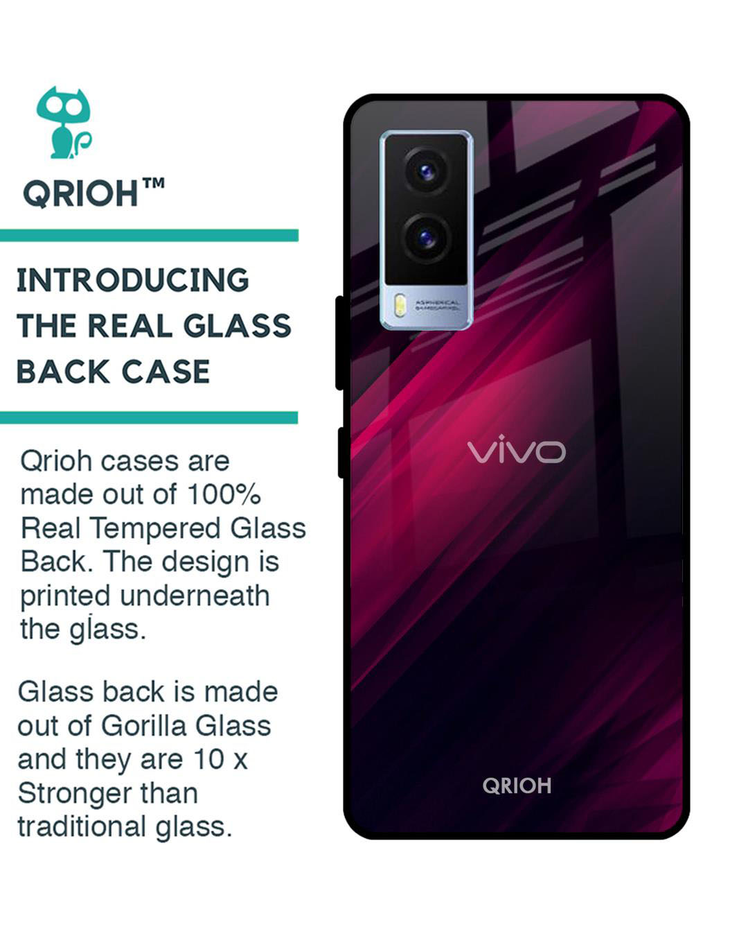Shop Razor Printed Premium Glass Cover for Vivo V21e (Shock Proof, Lightweight)-Back
