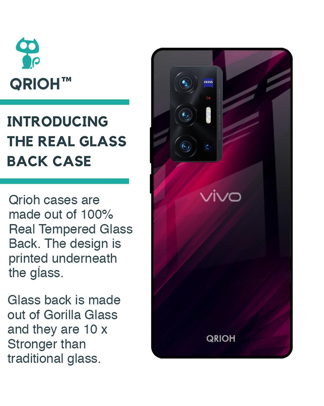 Shop Razor Printed Premium Glass Cover for Vivo X70 Pro Plus (Shock Proof, Lightweight)-Back