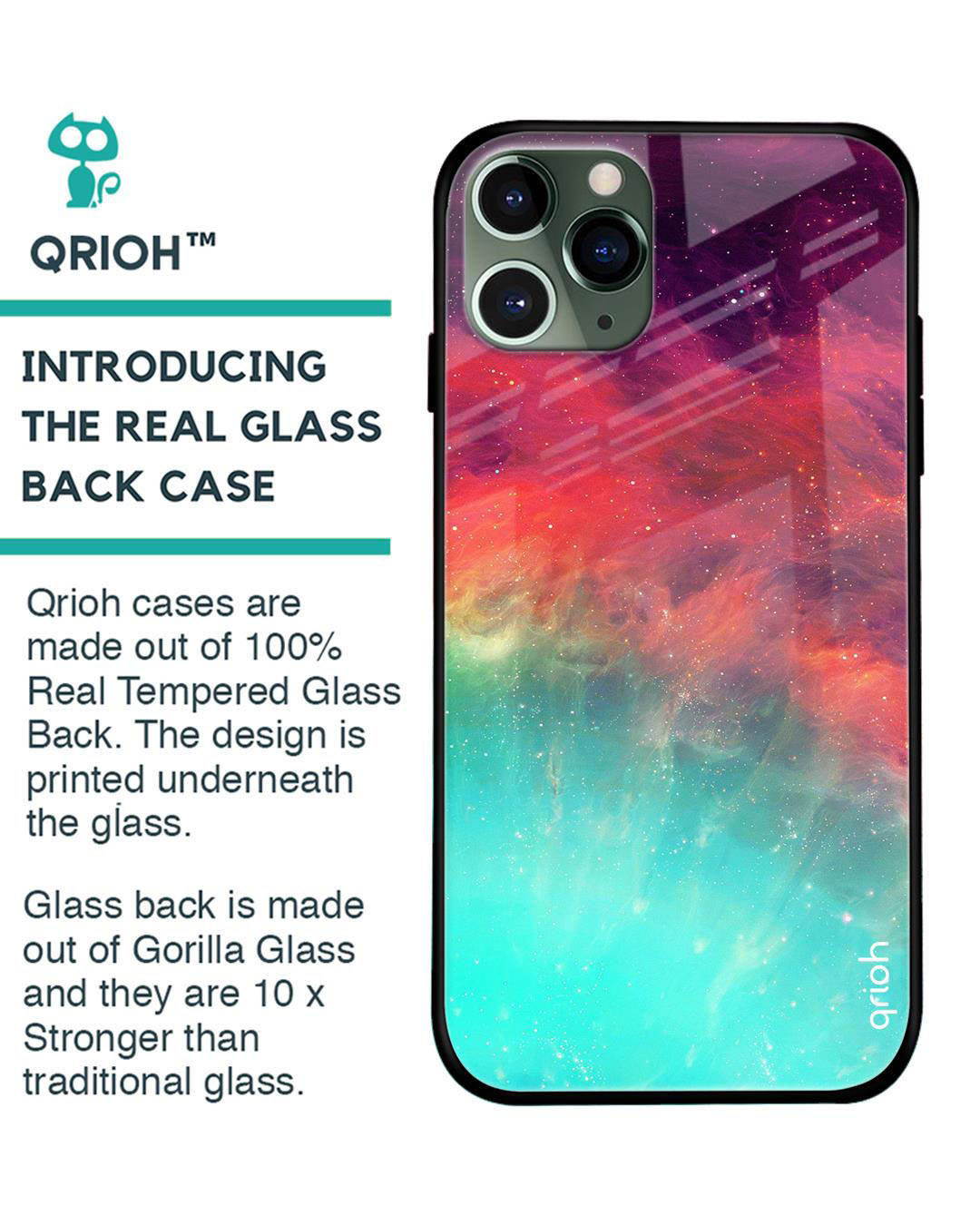 Shop Aura Printed Premium Glass Cover for iPhone 11 Pro(Shock Proof, Lightweight)-Back