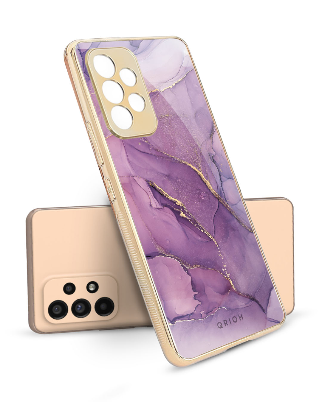 Buy Purple Gold Marble Metallic Gold Premium Glass Case for Samsung ...