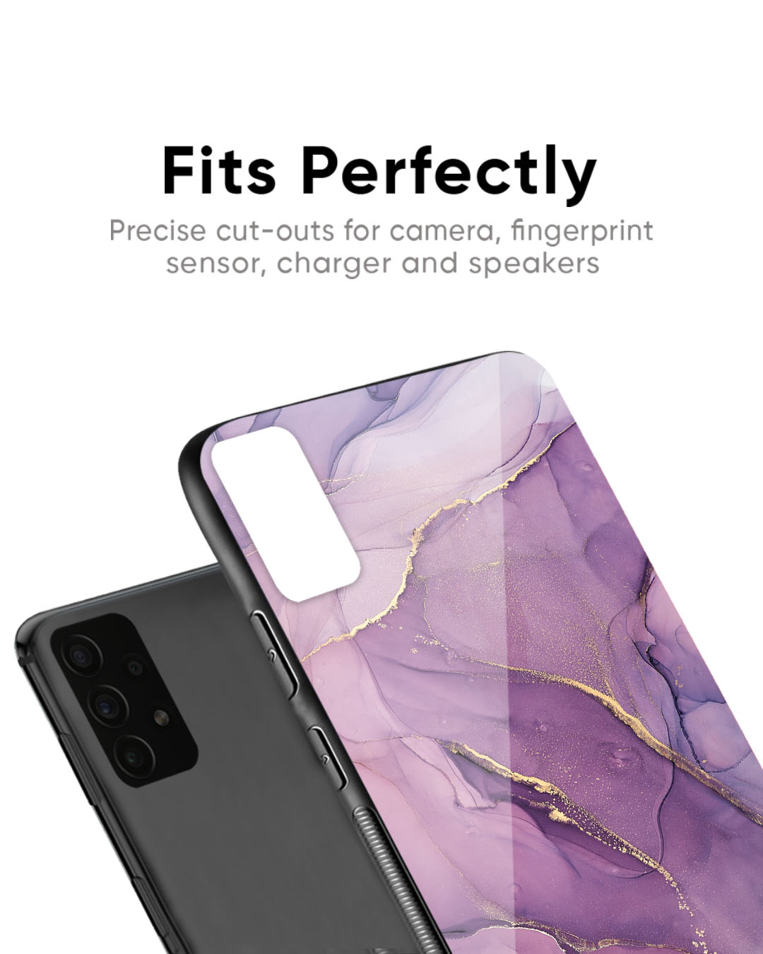 Shop Purple Gold Marble Premium Glass Case for Google Pixel 6a (Shock Proof, Scratch Resistant)-Back