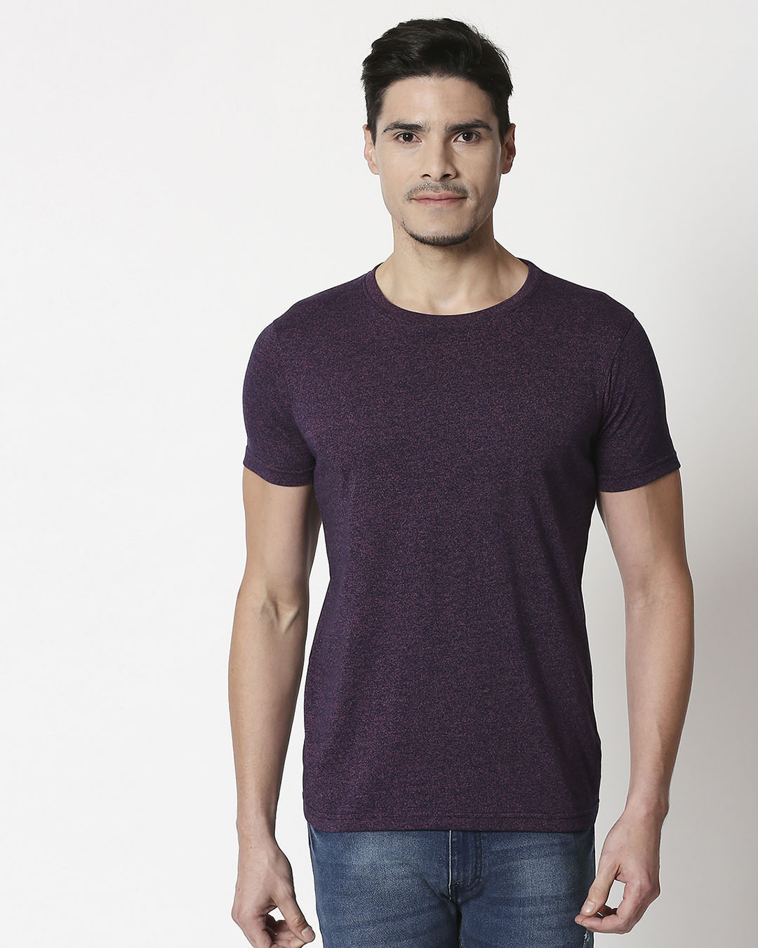Shop Purple Half Sleeve Grindle T-Shirt-Back