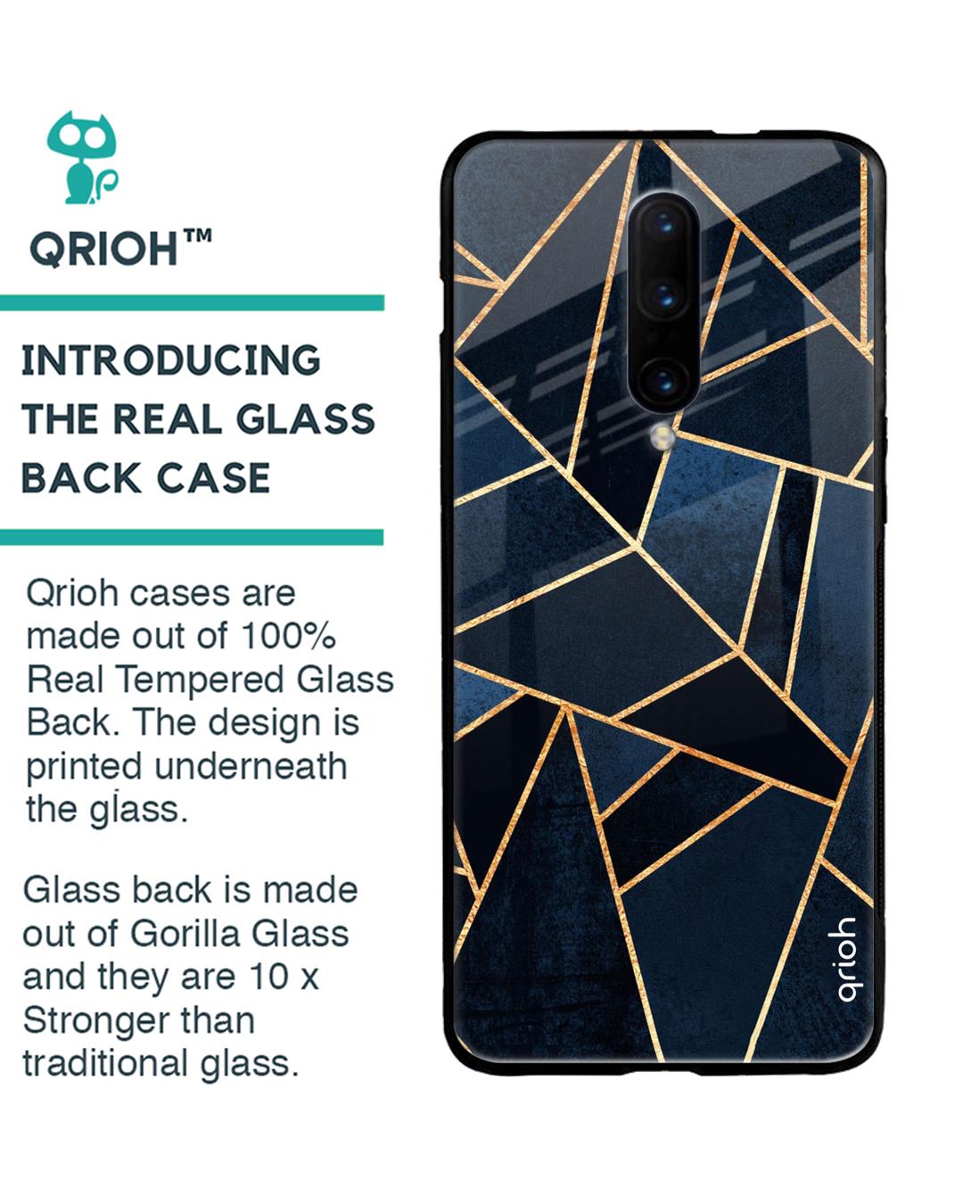 Shop Oneplus 7 Pro Abstract Tiles Glass Case-Back