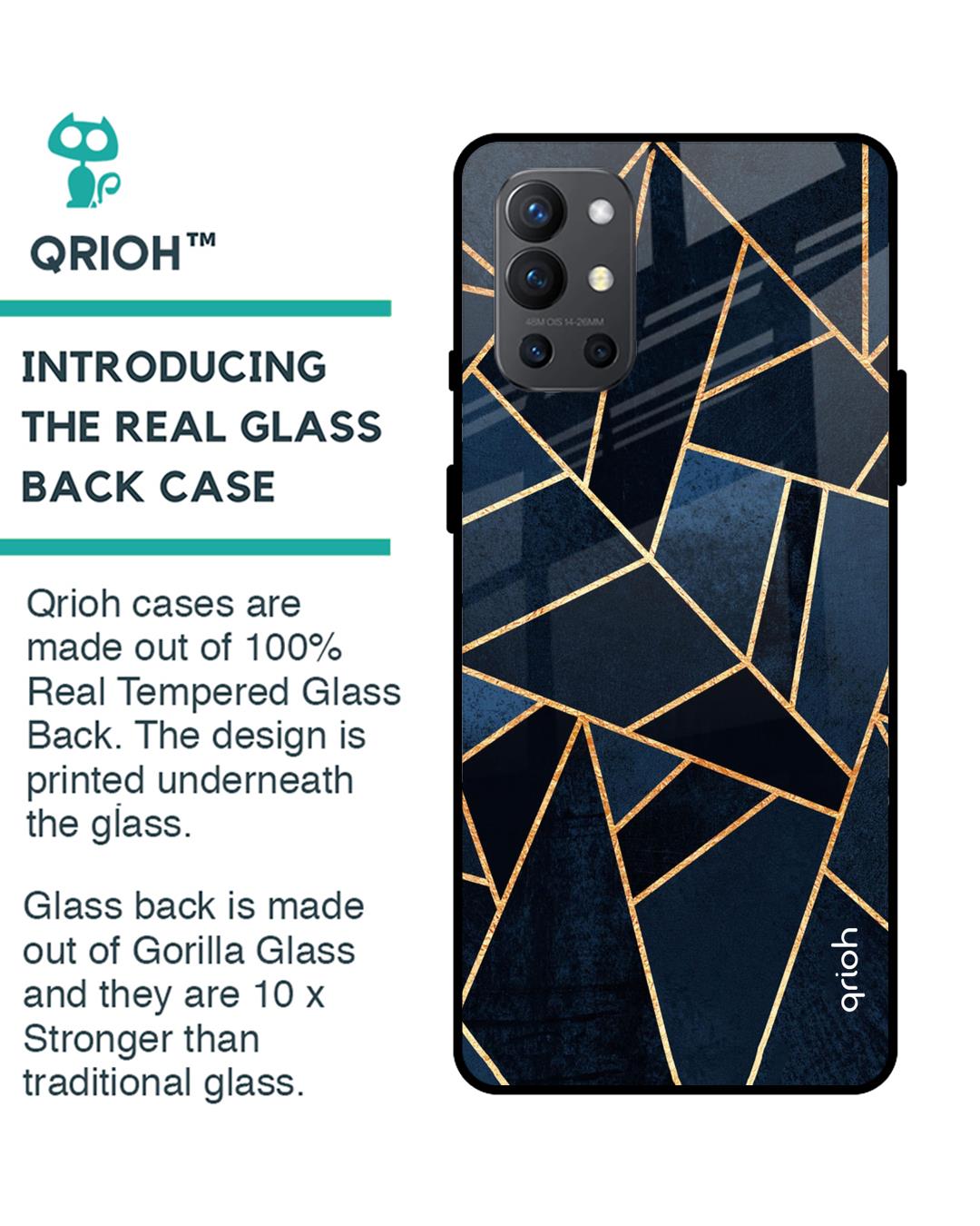 Shop Oneplus 9r Abstract Tiles Glass Case-Back