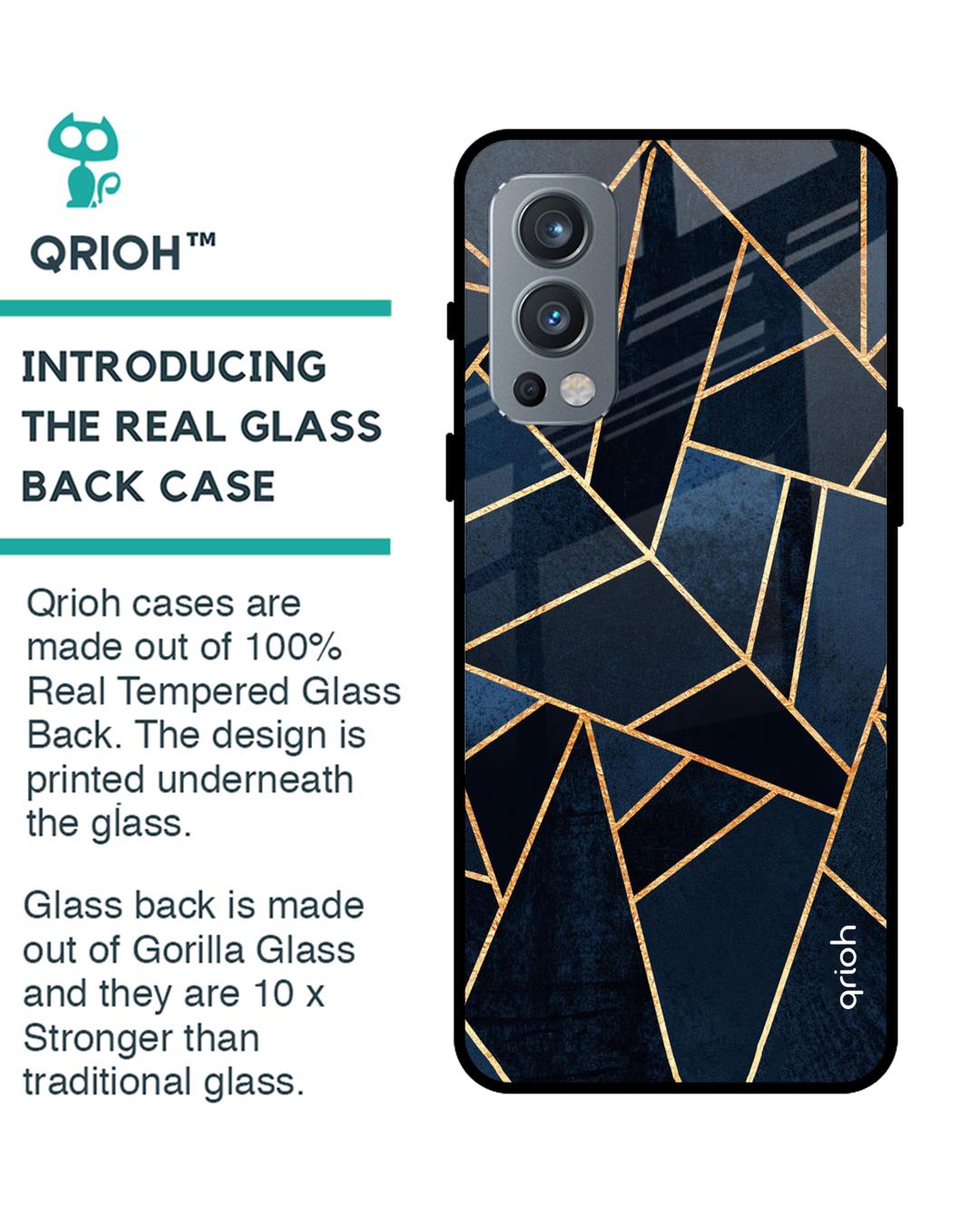Shop Abstract Tiles Glass Case For Oneplus Nord 2-Back