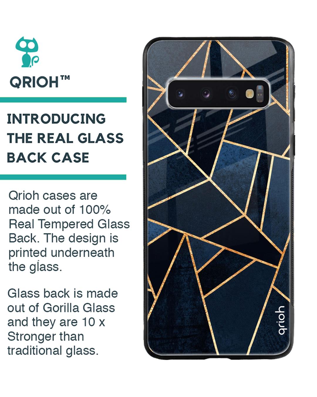 Shop Abstract Tiles Glass Case For Samsung Galaxy S10-Back