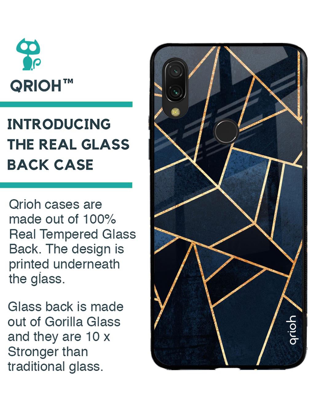 Shop Xiaomi Redmi Note 7 Pro Abstract Tiles Glass Case-Back